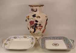 Masons large blue Mandalay vase, height 30cm, together with Wedgwood Florentine and Williamsburg
