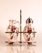 Carlton ware Wiltshaw & Robinson milk jug and sugar sifter in the Poppy pattern with Silver plated