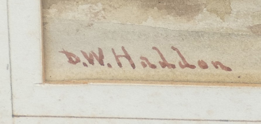 D W Haddon (1859 -1914) watercolour Highland Landscape, frame size 42cm x 53cm - Image 3 of 3