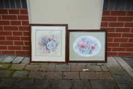 Doris Brown S.W.A (1933-2023) Two Floral Studies, Poppies and Hydrangea. Watercolour on Paper,