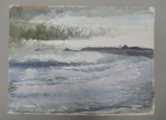 Reginald George HAGGAR (1905–1988) Coastal Seascape with buildings visible to the shore. Watercolour