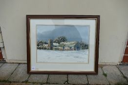 Doris Brown S.W.A (1933-2023). 'Tithe Barn. Lenham. Kent.'. Watercolour on Paper, titled lower
