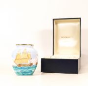 Moorcroft enamel Broadside vase by Peter Graves , Limited edition 8/25. Boxed with certificate.