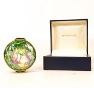 Moorcroft enamel bluebell lidded box by Faye Williams , Limited edition 75/150. Boxed with