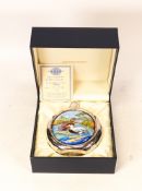 Moorcroft enamel and silver Eider duck hip flask by Amanda Rose , Limited edition 33/75. Boxed
