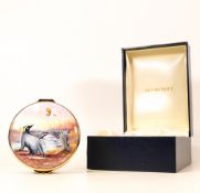 Moorcroft enamel Badgers Moon round lidded box by Peter Graves , Limited edition 41/50. Boxed with