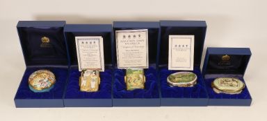Halcyon days enamelled lidded boxes to include La dance a la campagne, Cheetah flower by Fleur