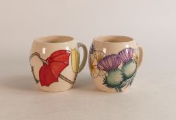 Two Moorcroft mugs to include Thistle and Umbrellas (2)