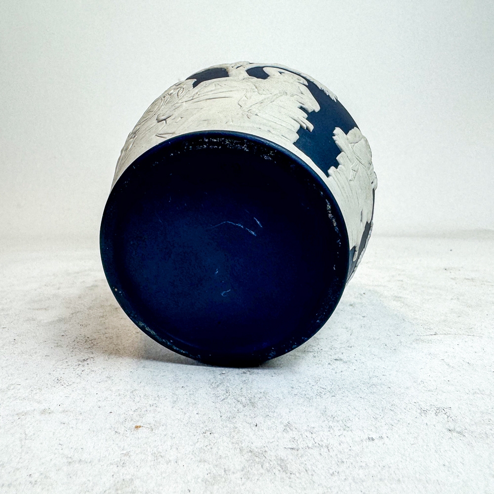 Wedgwood Dark Blue Jasperware Portland vase, 15.5cm. - Image 2 of 2