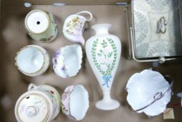 A Mixed Collection of Carltonware Wiltshaw & Robinson Ivory Blushware Items to include Rose