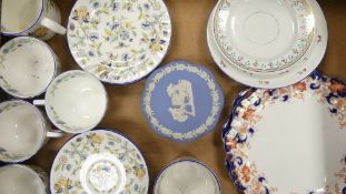 A mixed collection of items to include Minton Haddon Hall tea ware to include cups, saucers, side