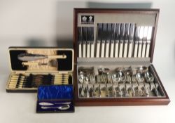 Cased Arthur Price of England complete cutlery set together with cased fish knife and cased knife