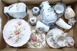 A Mixed Collection of Carltonware Wiltshaw & Robinson Ivory Blushware Items to include Sugar Bowl,