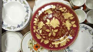 A mixed collection of items to include Wedgwood ruby tonquin plate, Royal Albert cake plates,