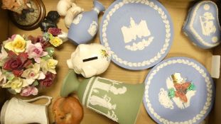 A Mixed Collection of Wedgwood and Ceramics to include Two Blue Jasperware Christmas Plates,