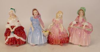 Four Royal Doulton Child Figures to include Wendy HN2019, Bo Peep HN1811, Rose HN1368 and Peggy