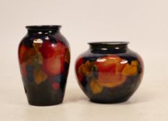 Two Moorcroft Pomegranate vases, Height of tallest 9cm