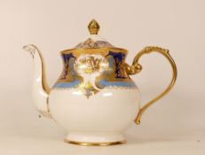 Large De Lamerie Fine Bone China heavily gilded Majestic patterned Teapot, specially made high end