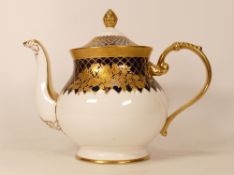 Large De Lamerie Fine Bone China heavily gilded Special Commission patterned Teapot, specially
