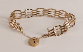 9ct gold gate bracelet, 4.7g.