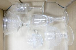 Two Victorian fruit bowls, two sherry glasses and a small tankard (5)
