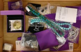 A collection of unused Gemporia & TJC jewellery including Sterling Silver Jadeite bracelet, pair