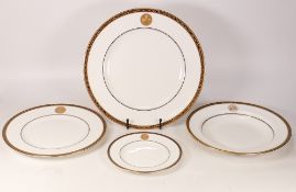 Four De Lamerie Fine Bone China heavily gilded Special Commission patterned items with Algerian