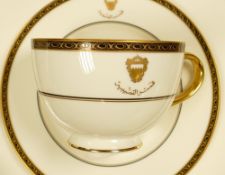 A collection of De Lamerie Fine Bone China heavily gilded Special Commission items with with