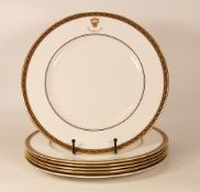Six De Lamerie Fine Bone China heavily gilded Special Commission patterned Dinner Plates with with
