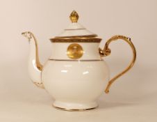 Large De Lamerie Fine Bone China heavily gilded Special Commission patterned Teapot with Algerian