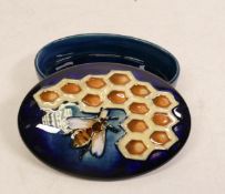 Moorcroft Honeycomb lidded pot. Length 13cm