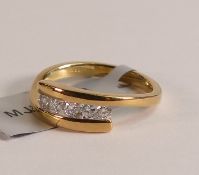 Gemporia 18ct half eternity ring set with five diamonds, .50ct,size L,2,7g.