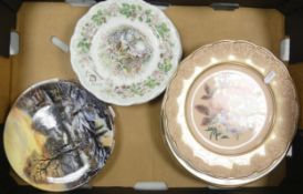 A collection of decorative wall plates to include Royal Worcester examples, England's four seasons