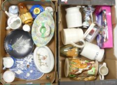 A mixed collection of items to include boxed barbie doll, Burleigh ware jug, Shelley baby plate,