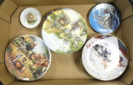 A large collection of decorative wall plates to include Royal Doulton animal examples, Royal Doulton