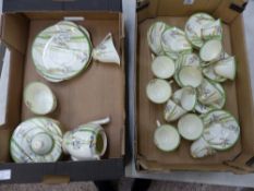 Royal Doulton Apple Blossom part tea set to include 4 trio's , milk jug, sugar bowl etc (2 trays)