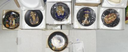 Four boxed with certificate Pharaoh plates together with 2 boxed Egyptian plates (6)