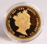 2019 Queen Victoria 200th Anniversary fine gold £5 / 5 sovereign coin, weight 36.68g, purchase