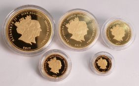 2017 double portrait platinum gold sovereign definitive 22ct gold 5 coin set - includes £5, £2,