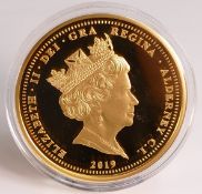 2019 Queen Victoria 200th Anniversary fine gold £50 sovereign coin with book, box, certificate &