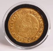 James I (1601 - 1625) 22ct Gold Unite with mullet mint mark, dating to 1611 - 1612, weight 9.5g.