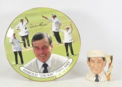 Royal Doulton small character jug Harrod Dennis Dickie Bird MBE D7068 together with Royal Doulton