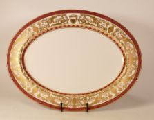 Large De Lamerie Fine Bone China heavily gilded Special Commission patterned Oval Platter with
