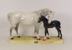 Beswick Horse and Foal in grey and black colourway 1811