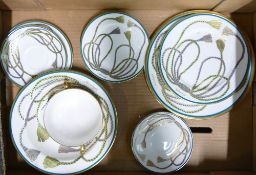 A collection of De Lamerie Fine Bone China heavily gilded Special Commission Moonlight Rope & Tassel