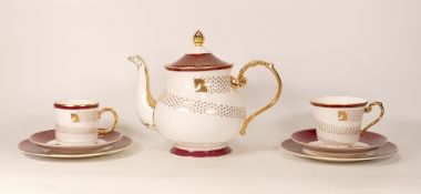 De Lamerie Fine Bone China heavily gilded Special Commission for Royal Stable Majlis Teapot & Two