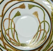 A collection of De Lamerie Fine Bone China heavily gilded Rope & Tassel patterned items to include