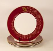 Six De Lamerie Fine Bone China heavily gilded Special Commission for Royal Stable Majlis dinner