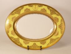 Large De Lamerie Fine Bone China heavily gilded Special Commission Exotic Garden patterned Oval