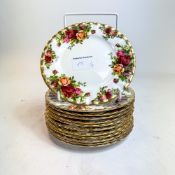 Set of Royal Albert English made Old Country Roses set of 12 side plates, d.16cm. (12)
